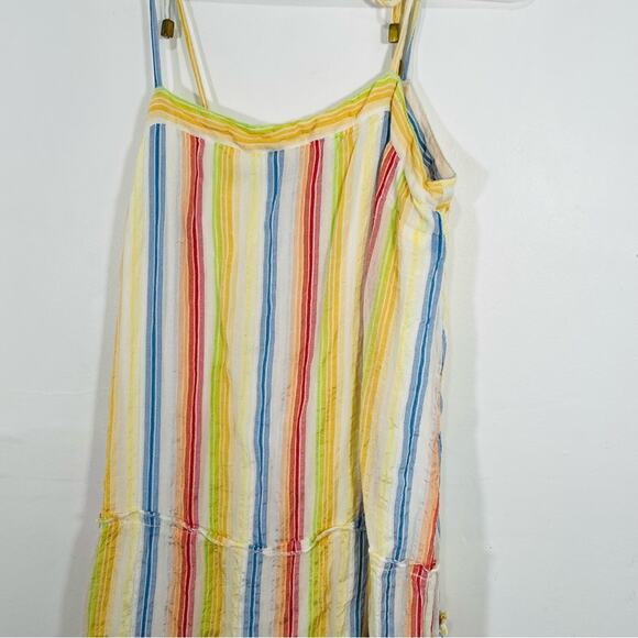 Suboo Playhouse Mini Multicolor Stripe Shoulder Tie Tiered Mini Dress Small - Picture 5 of 11